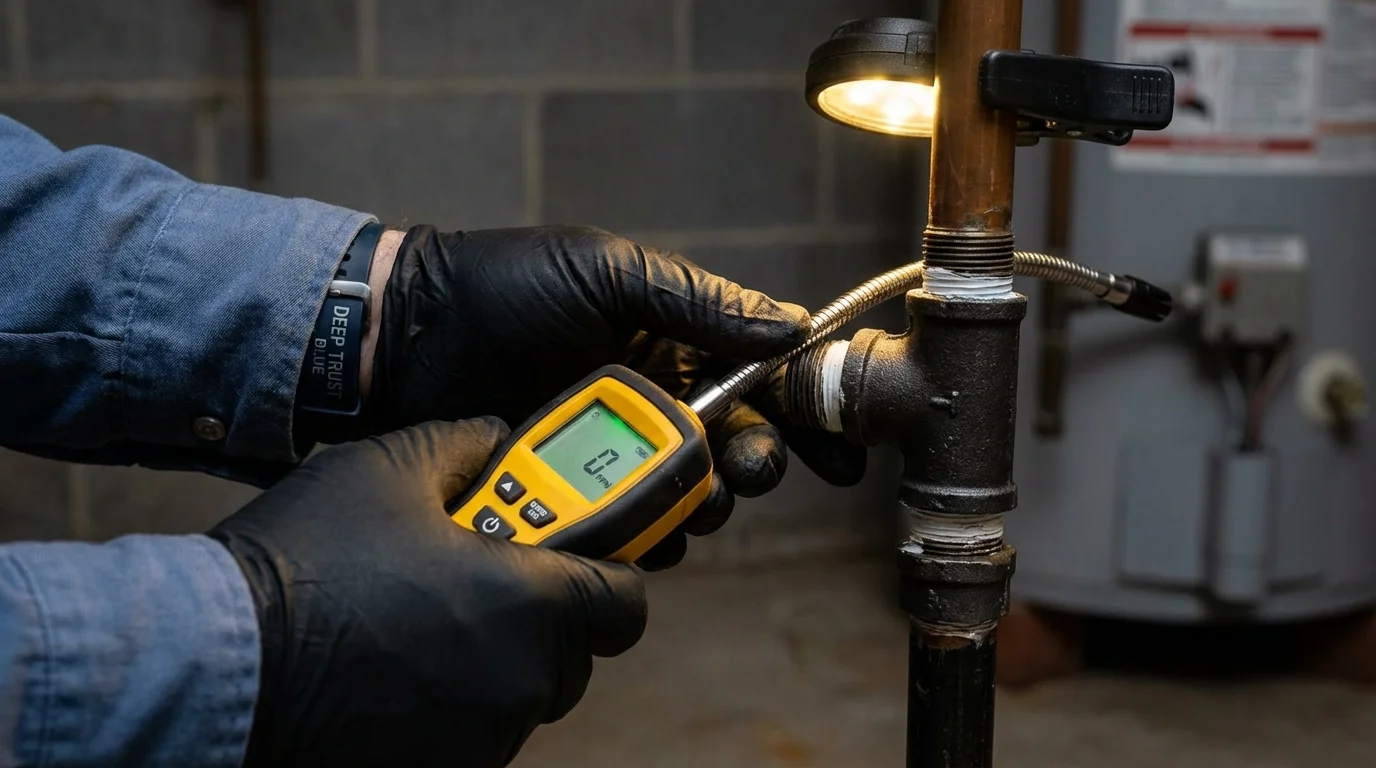 Gas leak detection with electronic sniffer by Johns Plumbing LLC in Oxnard