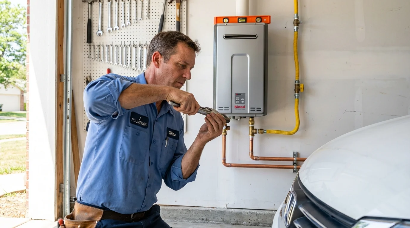 Tankless water heater installation by a Johns Plumbing LLC plumber in Oxnard
